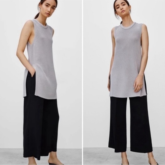 Wilfred Tops - Wilfred Aritzia Palmier Sleeveless Split Hem Long Tunic Knit Sweater sz XS